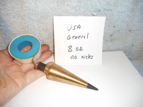 Machinists 12/25abuy now usa general 8 oz solid brass plumb bob for sale