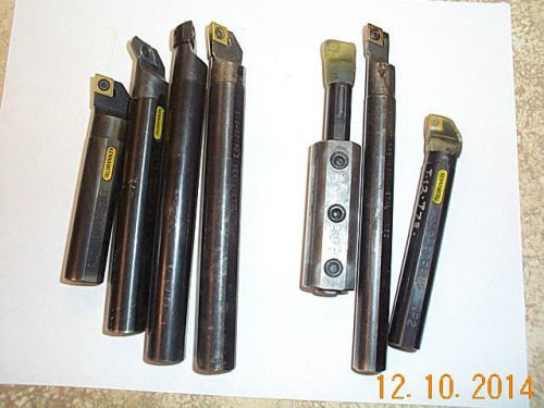 Lot of 7 KENNAMETAL Shortened BORING BARS with inserts