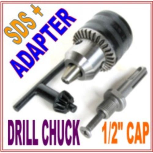 1 pc sds plus adapter &amp; 1/16&#034;-1/2&#034; cap drill key chuck for sale