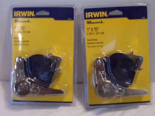 Irwin 1&#034; X 15&#039; Band Clamps Lot of 2 NEW