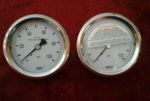 Wika  pressure gauge, 0-100 psi, 2.5&#034; dial w/ 1/4&#034; npt rear mount, dry nwob for sale
