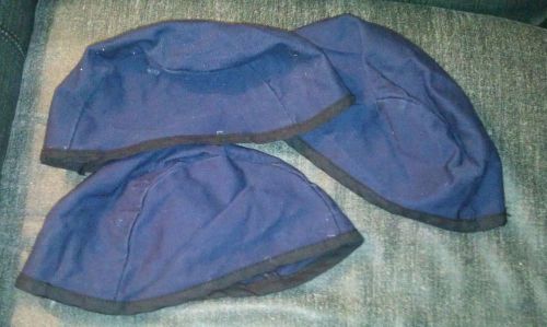 Lot of 3 cotton honeywell welder&#039;s caps beanie skull cap used. nice shape for sale