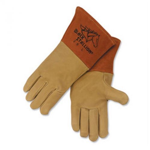 Revco Black Stallion 26 Long Cuff Grain Pigskin MIG Welding Gloves, Medium