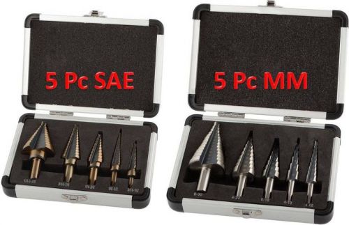 10pcs step drill bits sae + mm for sale