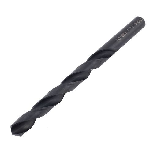 Hss-co 11.1mm dia 2 flutes cutting round straight shank twist drill bit black for sale