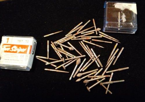 Lot of 55 Assorted Two Striper Diamond Burs Dental Dremel Tool Drill Bit Carving