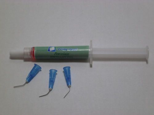 Dental 10% hydrofluoric acid porcelain etch gel 3 grs syringe + tips prime dent for sale
