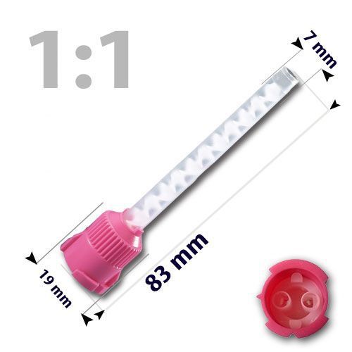 200 pcs Pink mixing Tips,  Dental Impression gun, 1:1, for Ufi Gel
