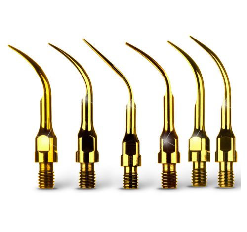 6 dental scaling tip compatibale sirona ultrasonic scaler handpiece golden color for sale
