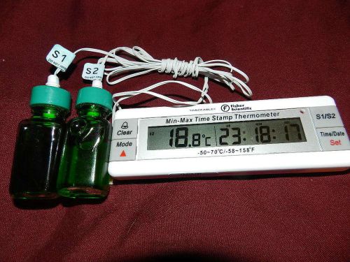 Fisher scientific 15-078-184 traceable dual probe thermometer w/time date for sale