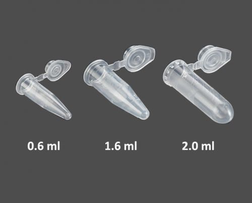 *1000* 0.6ml Conical Bottom Micro Centrifuge Tubes w/Attached Caps, Clear