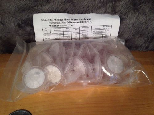 NEW Nalgene 25mm Syringe Filters SFCA 0.45um, Sterile 56 Qty Cat#190-2545 -C2614