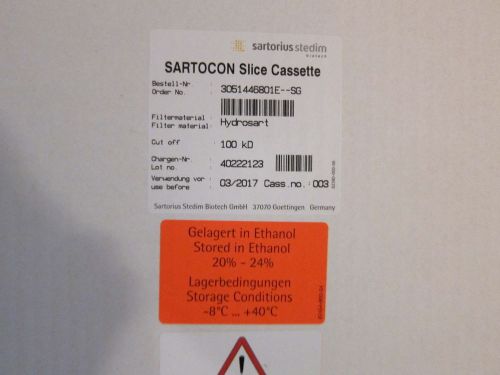 Sartorius Sartocon® Slice Hydrosart® Cassette 3051446801E--SG; Expires 3/2017