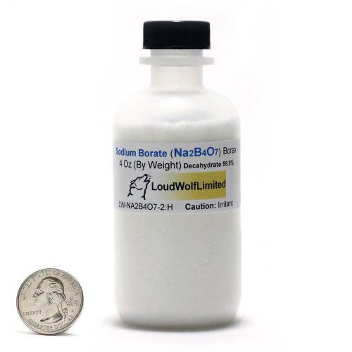 Sodium Borate Decahydrate “Borax” / Fine Powder / 4 Ounces / 99.9% Pure