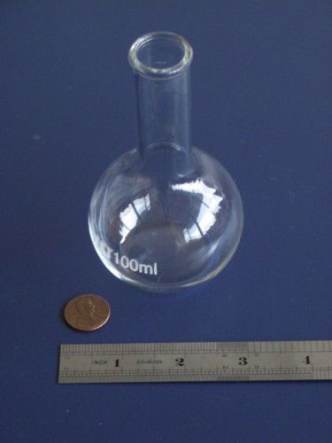 Round flask flat bottom form 100ml glass laboratory lab glassware beaker new !!! for sale