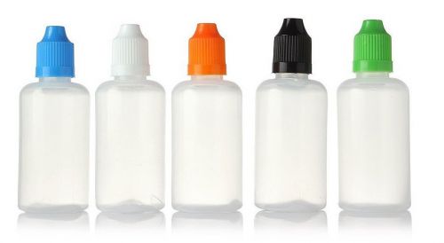 Empty dropper bottles for e-liquids (5-pack / 50ml) for sale