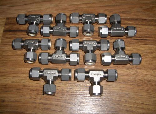 (10)  new swagelok stainless steel union tee tube fittings ss-600-3 for sale