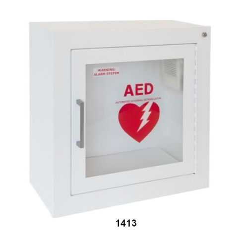 Aed surface mount wall cabinet w/ alarm for sale