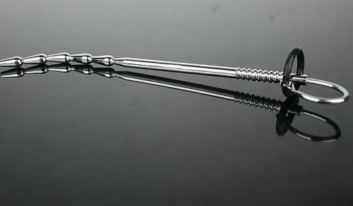 Male Urethral Stretching Sound Stainless Steel Beads New Dilator FREE SHIP