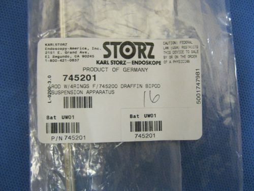 NEW KARL STORZ 745201 Rod with 4 rings for use with 745200 draffin bipod
