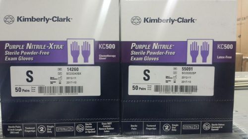 KC500 Purple Nitrile Xtra STERILE Powder-Free Exam Gloves  Small 100 pairs
