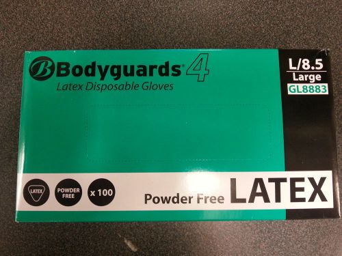 Bodyguards 4 white disposable latex gloves powder free - 1000 gloves gl888 for sale