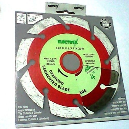 Set of10 new electrex granite/marble cutting blade size 4&#034; 110 d x 1.7 t x 20 h for sale