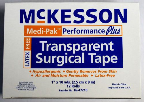 96BOX McKESSON TRANSPARENT SURGICAL TAPE 1&#034; x 10  1152R