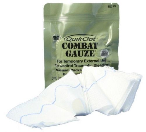 NEW Quikclot Combat Z-Fold Gauze Hemostatic Dressing Bandage Emergency IFAK
