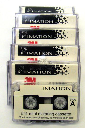 Lot of 5 NEW Imation 541 Audio Dictation Mini Cassette Tapes MiniCassette Tape