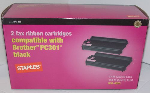STAPLES FAX RIBBON CARTRIDGE PACKAGE OF 2 PC301 SFB-452C