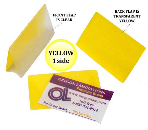 Qty 500 yellow/clear ibm card laminating pouches 2-5/16 x 3-1/4 for sale