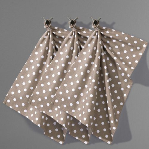 Pack of 3 garden party pure cotton polka dot tea towels for sale