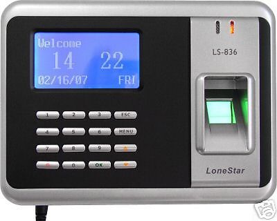 Lonestar Biometric Fingerprint EM Card &amp; PIN Entry Time Clock Attendance Mgmt