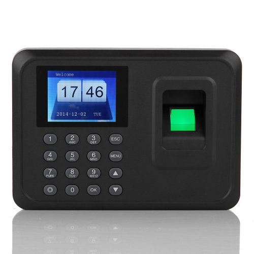 2.4 TFT Biometric Fingerprint Time Attendance Clock Employee Payroll Recorder US