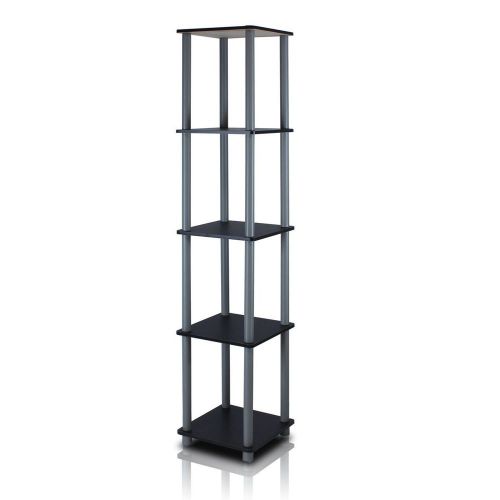 Furinno 99132lc 5-tier corner square rack display shelf - light cherry finish for sale