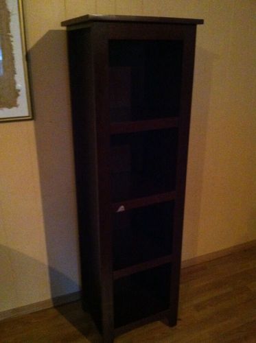 Wood bookcase mahogany color wood 63h x 18w x  14l for sale
