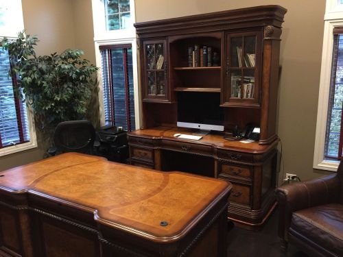 Cherry executive desk &amp; matching credenza/hutch for sale