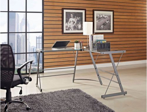 New desk computer office home table workstation glass l shape trend free ship for sale