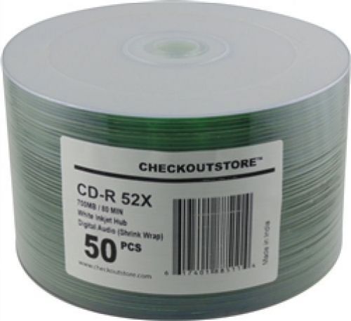 600 CheckOutStore 52x Digital Audio Music CD-R 80min 700MB White Inkjet Hub