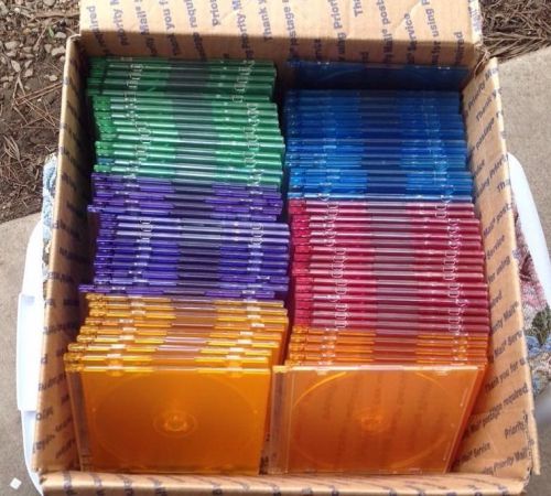 mixed colors slim cd/dvd cases Blue Yellow Red Purple Green Lot  Repurpose