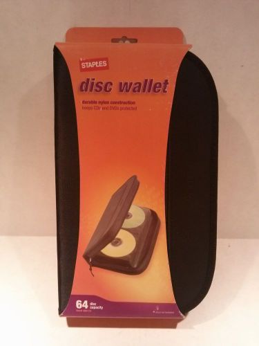 BRAND NEW Black Staples Nylon 64 CD / DVD Disc Wallet / Holder / Storage