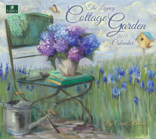 Legacy COTTAGE GARDEN 2015 Wall Calendar Wild Flower Poppy Hydrangea Watercolor