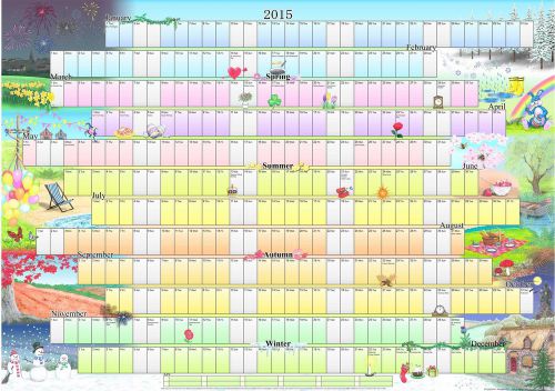 2015 Illustrated Wall Planner / Calendar - A1 Poster size