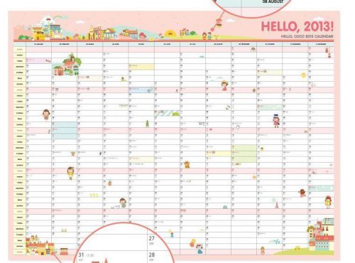 AHA105  147Korea 365days calendar schedule paper ARDIUM Hello 2013 Calendar 1PCS