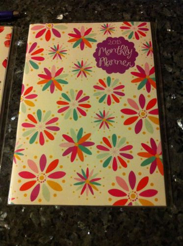 9&#034; X 6&#034; Monthly Planner 2015 Flowers Organizer Calendar Note Appointment Book