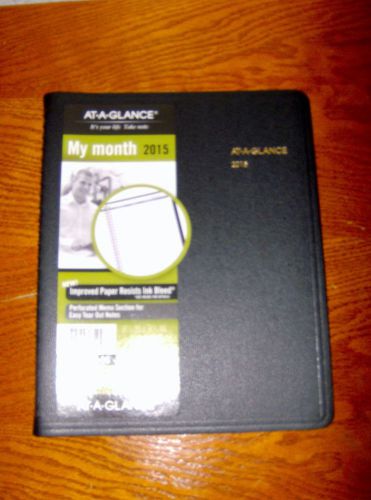 AT-A-GLANCE 2015 MY MONTH PLANNER #70-120-00 DARK BLUE TEAR OUT MEMO SECTION