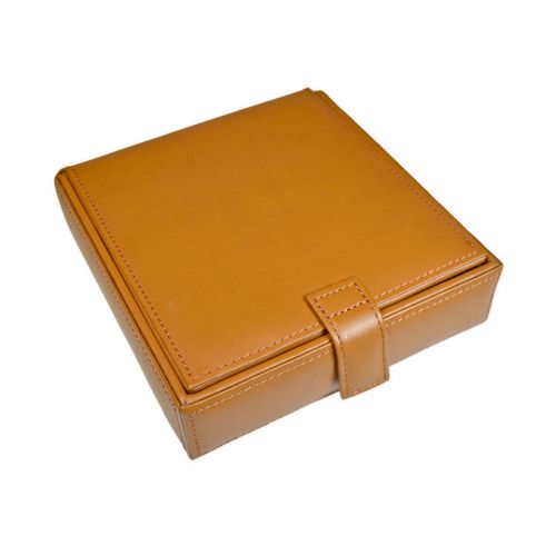 Royce Leather Watch Cufflink Box - Tan