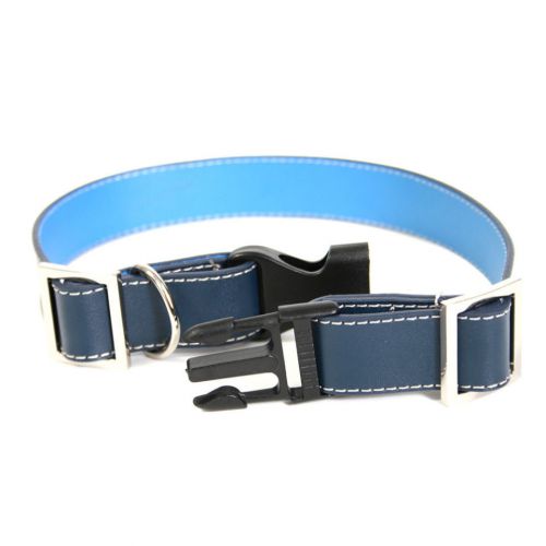 Royce Leather Small-Medium Dog Collar - Midnight Blue-Ocean Blue