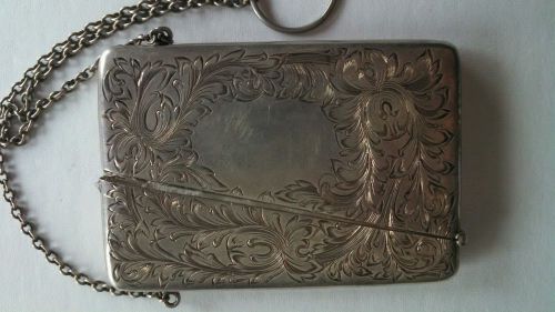 Sterling business card holder marked....+1852w